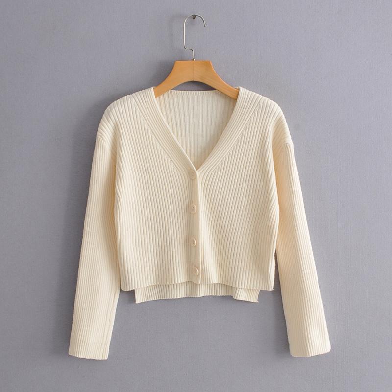 Cardigan sweater coat top woman White One size