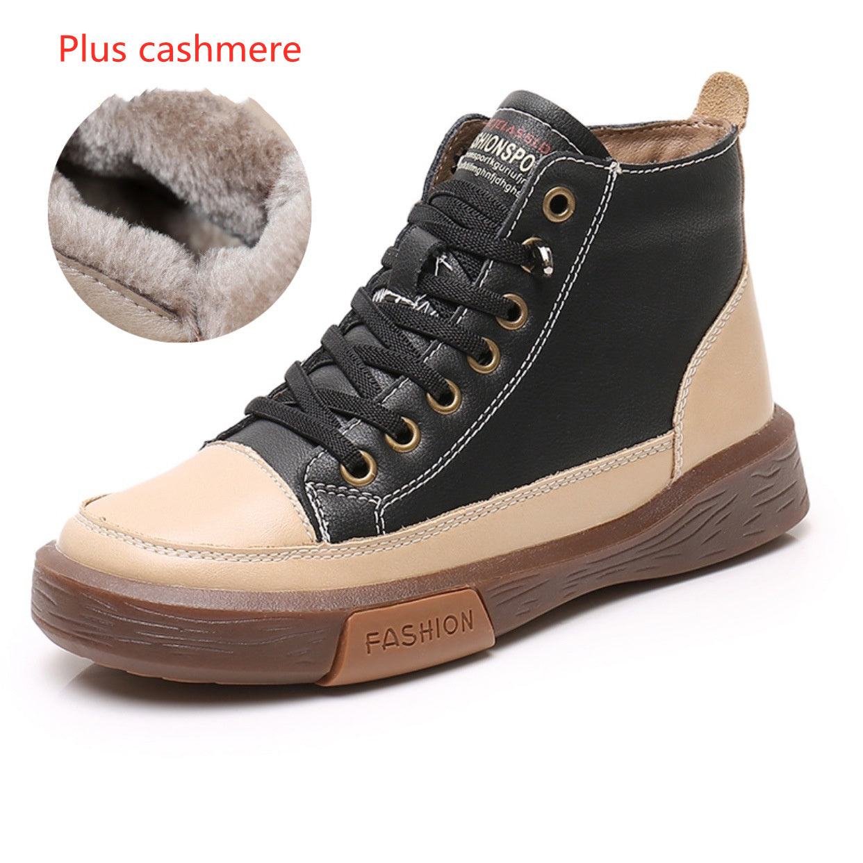 Women's short boots soft sole casual sports shoes Black plus