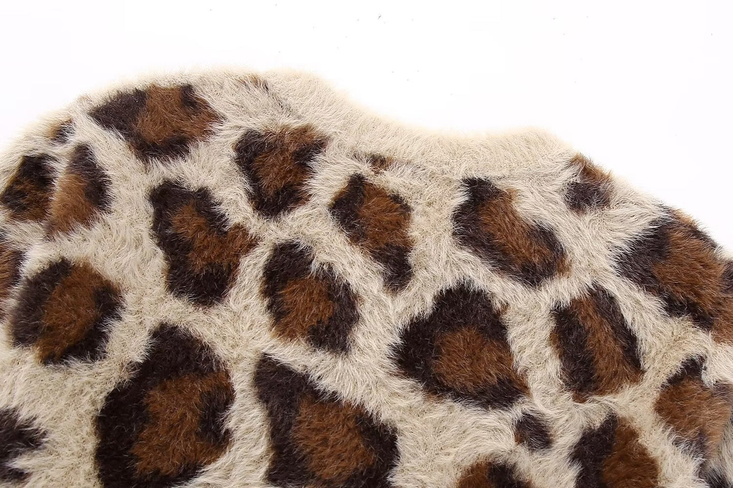 Hong Kong Style Vintage Leopard Print Sweater Coat