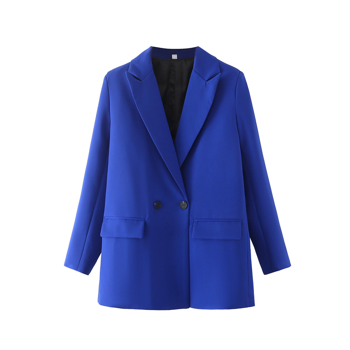 Women's Multicolor Double Breasted Suit Coat Suit Dark Blue