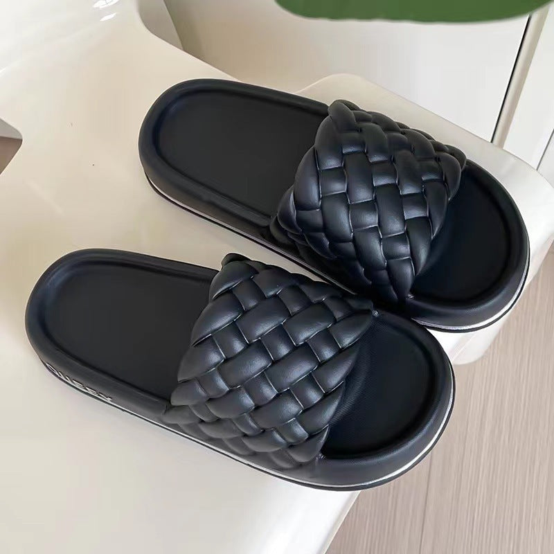 Slip-on Slippers Women's Outdoor Home Non-slip Sandals Black