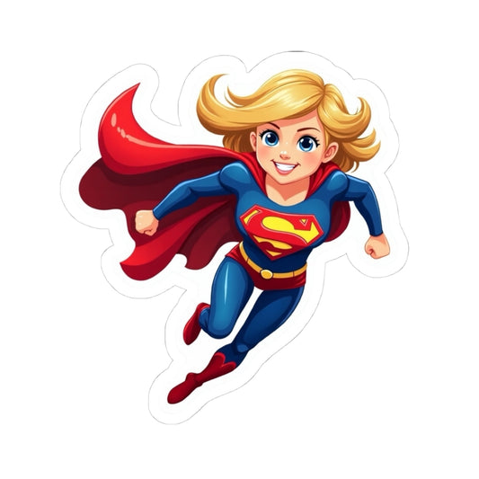 Superhero Girl Kiss-Cut Stickers - Fun, Colorful, Durable, Ideal for Laptop, Journals, Kids' Decor, Gifts