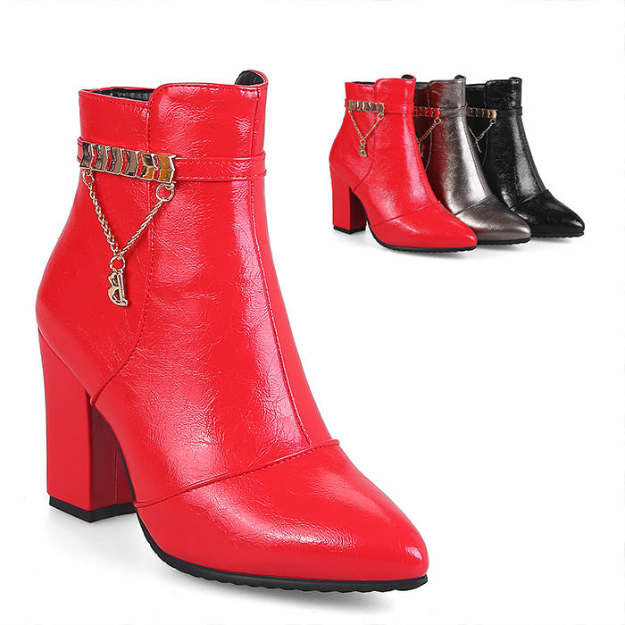 Low-heel short suede short leather women boots