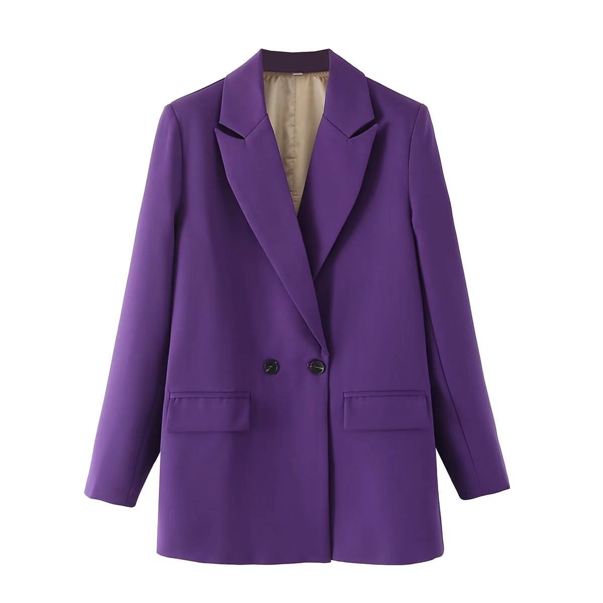 Women's Multicolor Double Breasted Suit Coat Suit Earl Purple