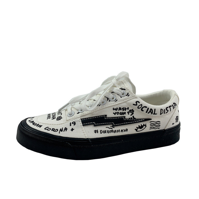 Japanese Little White Shoes Women"s Spring Canvas Shoes White