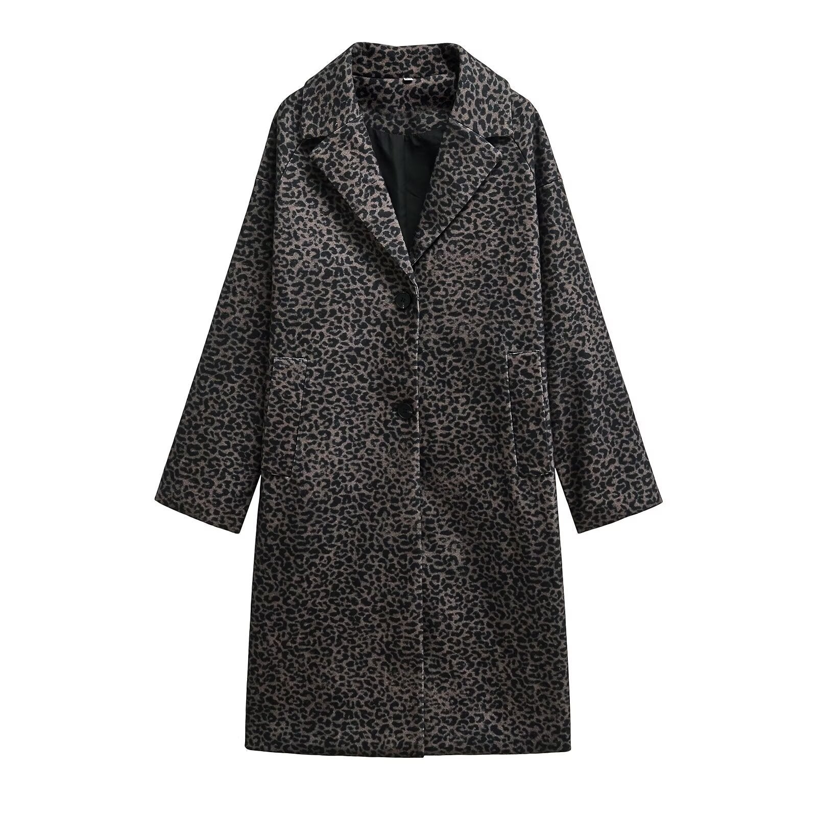 Women's Loose Blended Animal Print Coat Leopard Coat