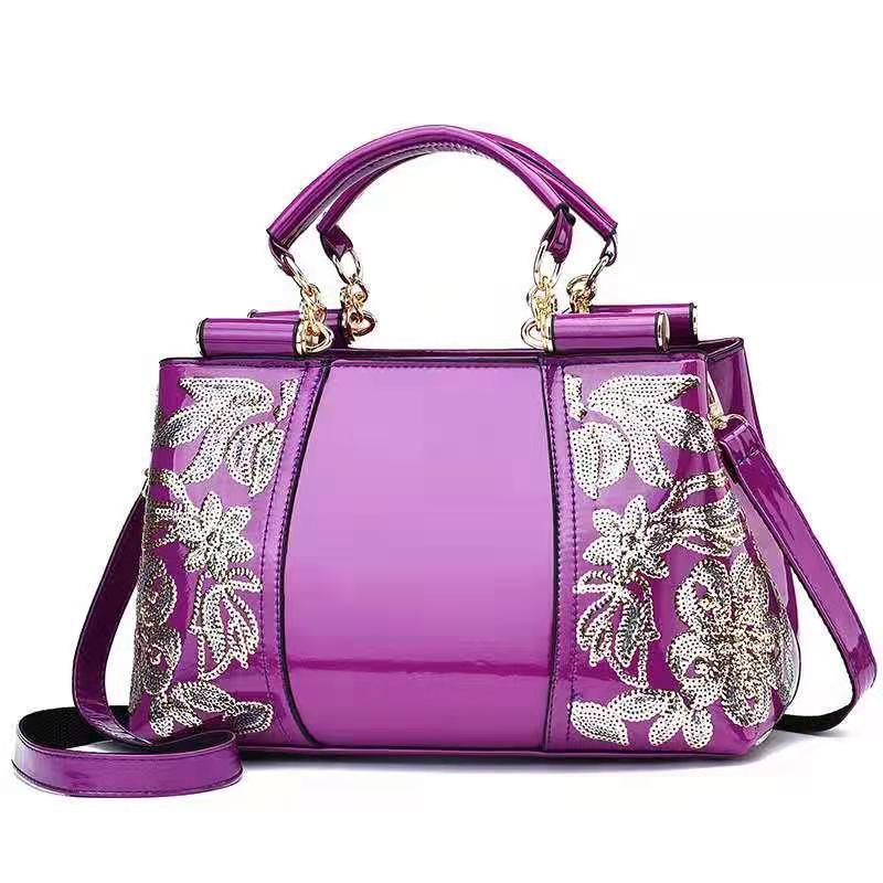 Fashion Sequins Handbags Women Shoulder Bags For Party Wedding Bridal Bag Purple