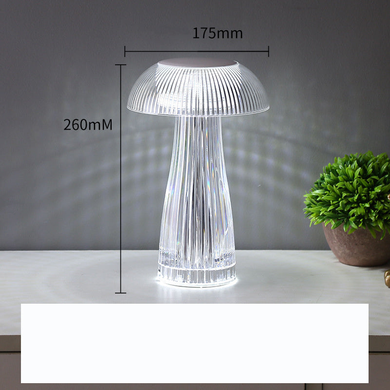 Creative Crystal Lamp Jellyfish Table Lamp Light Luxury Touch Decoration Home Decor White Plug in model 3color