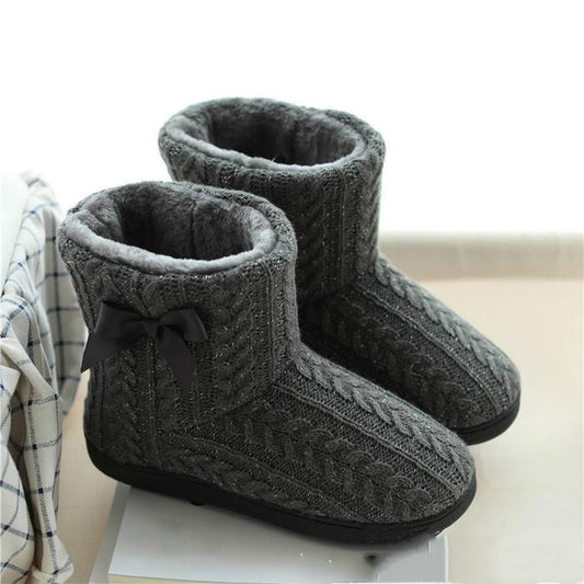 Women's Plush High Cotton Slippers For Home In Autumn And Winter