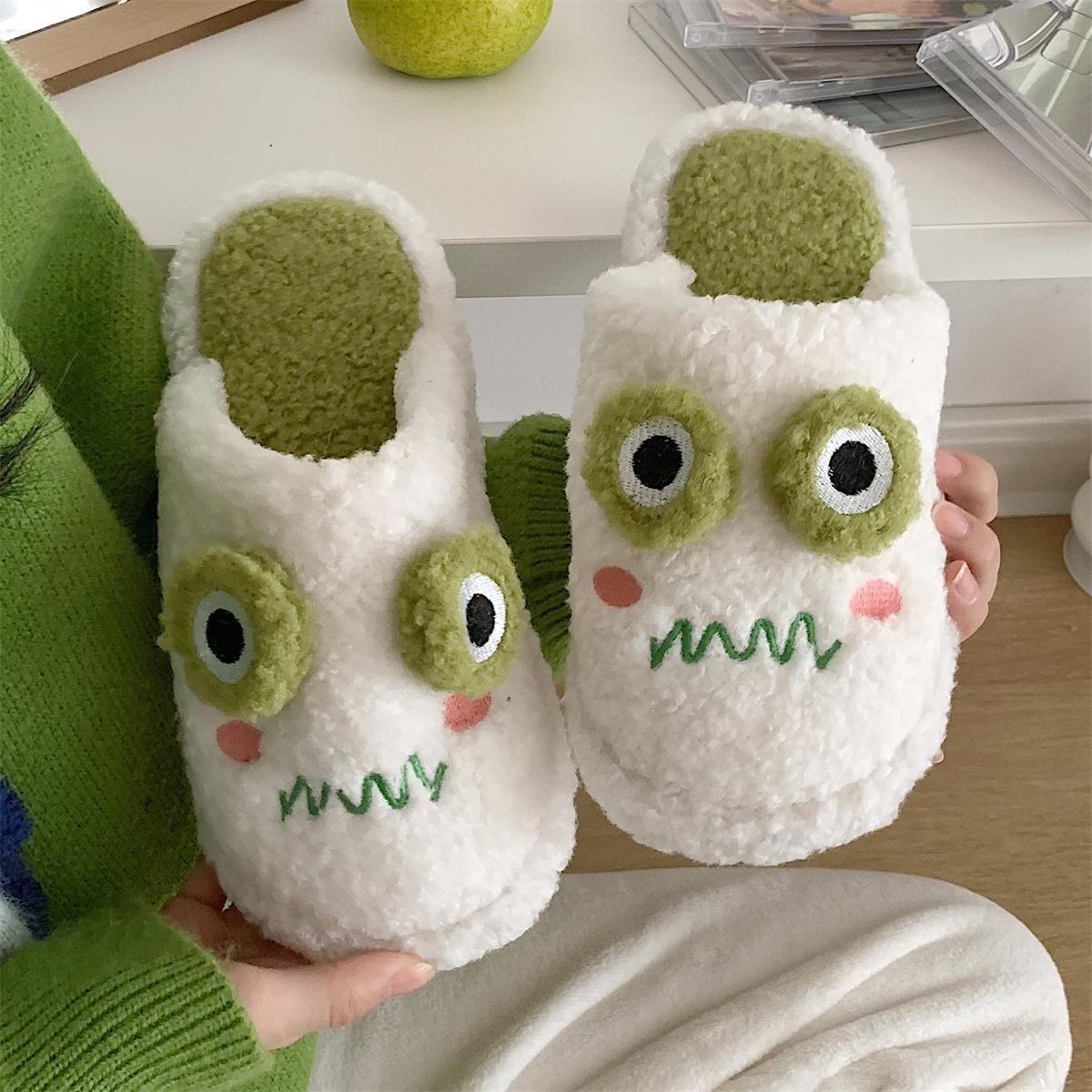 Closed Toe Plush Slippers Female Winter Student