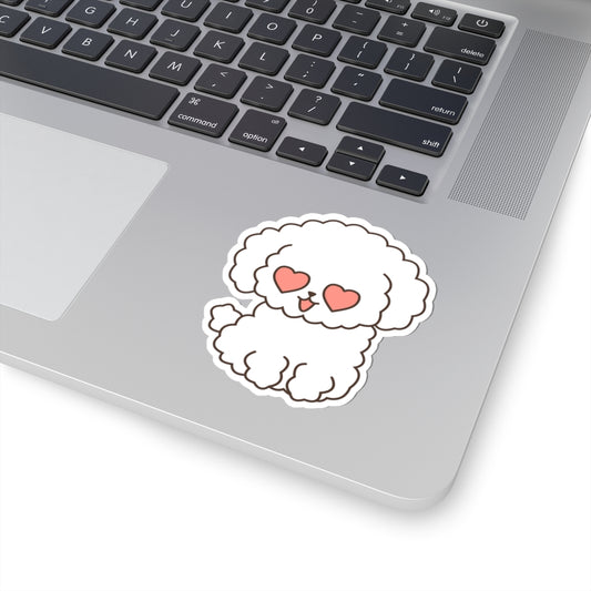 Cute Puppy Kiss-Cut Stickers, Pet Lover Stickers, Dog Mom Gifts, Heart Eyes Stickers, Laptop Decor, Cute Animal Decor