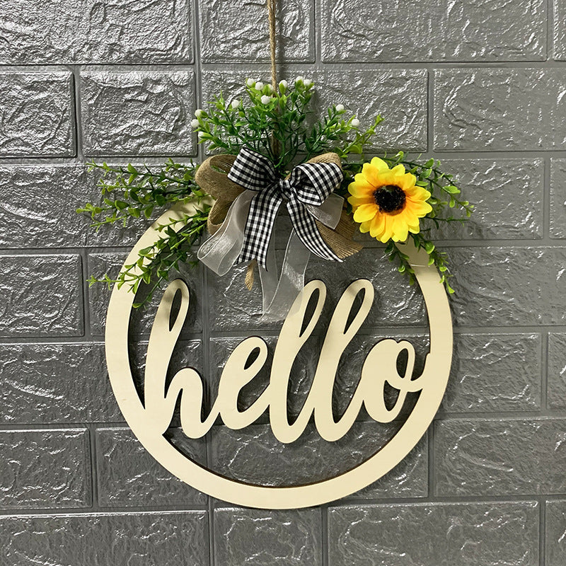 Welcome Wooden Sign Easter Decoration Home Decoration Door Hollow with light