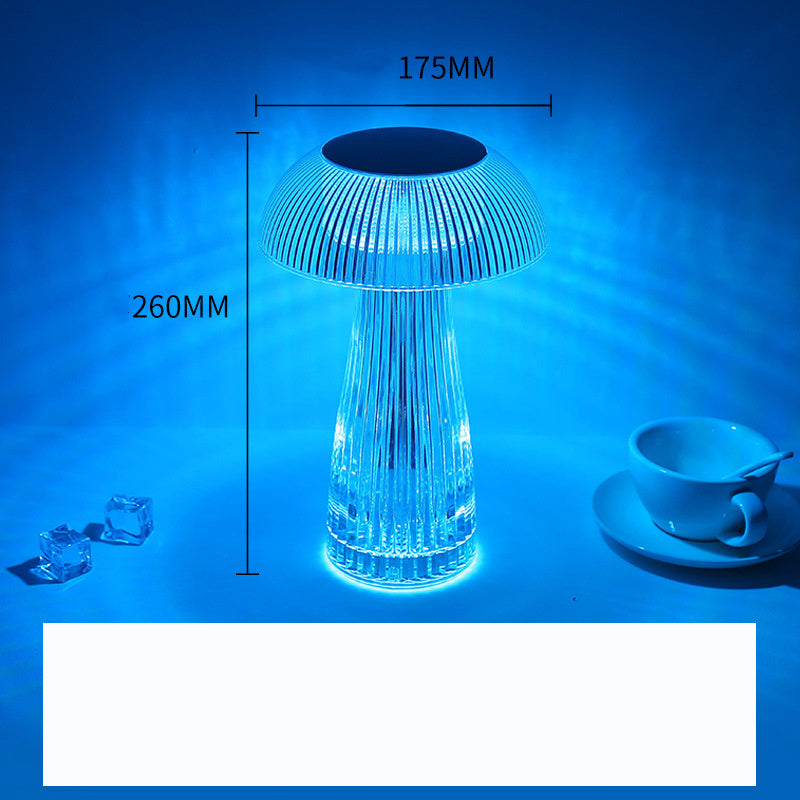 Creative Crystal Lamp Jellyfish Table Lamp Light Luxury Touch Decoration Home Decor White USB 16color With remote