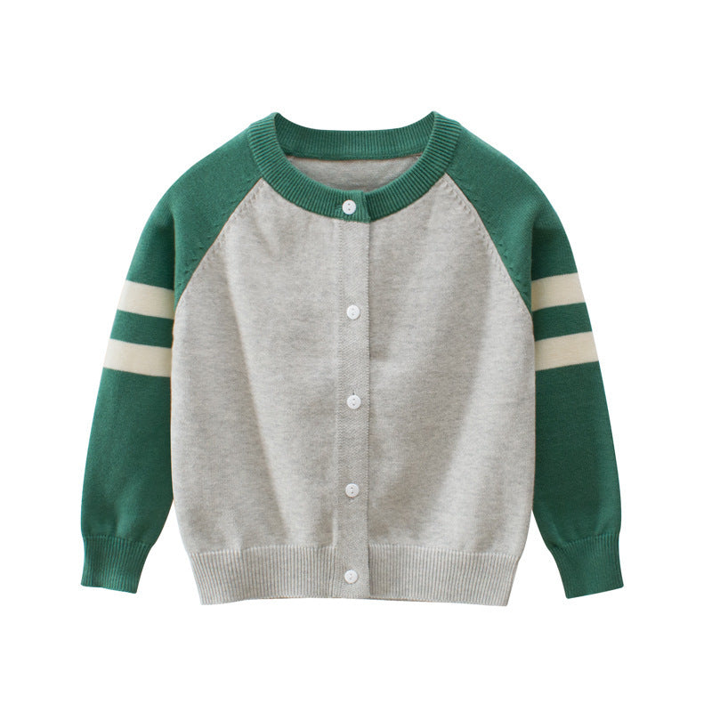 Children's coat sweater Gray green