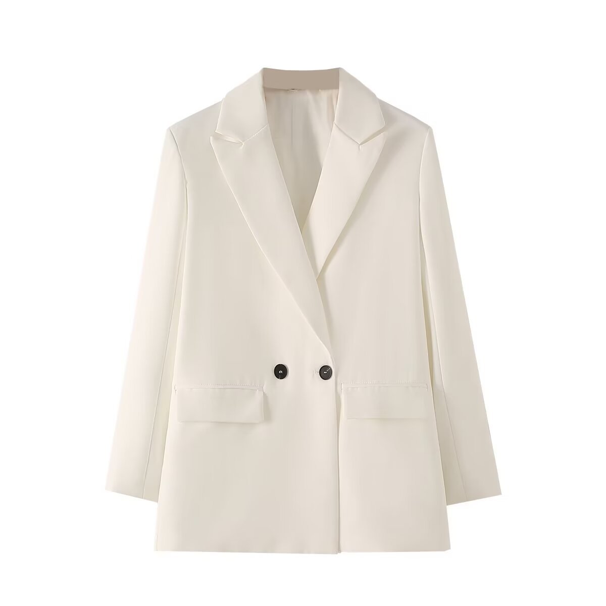 Women's Multicolor Double Breasted Suit Coat Suit White