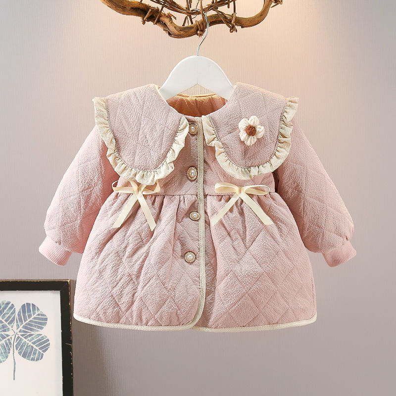 Baby Girl Fleece Lined Coat Autumn And Winter Clothing