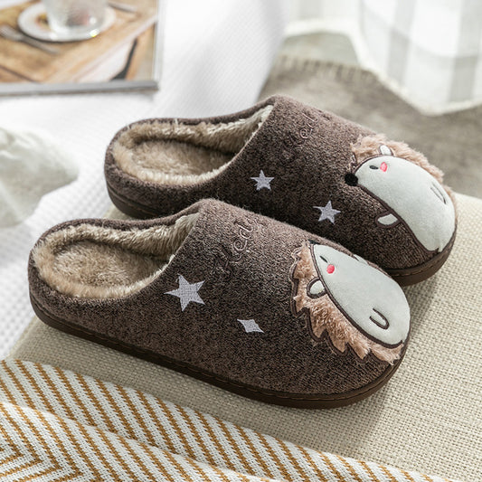 Baby Cotton Slippers Autumn And Winter Boys Indoor Coffee