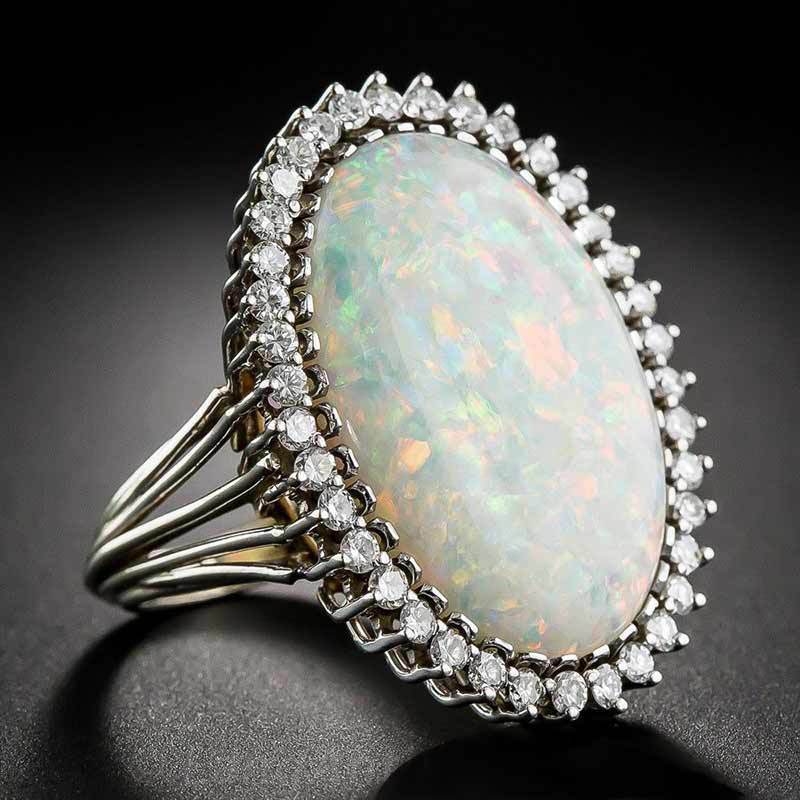 Fashion Woman Stylist Opal Ring Opal Ring White