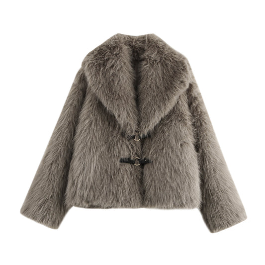 Coat Women's Fashion Artificial Fur Short Picture Color