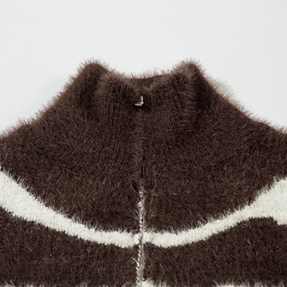 Fleece-lined Thickened Sweater Coat