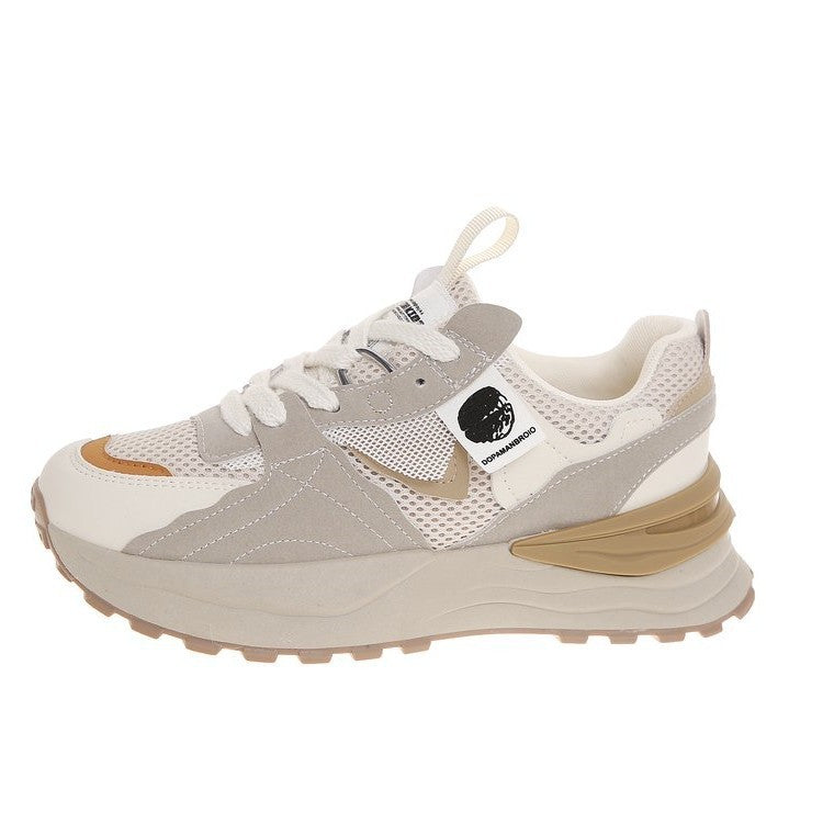 Retro Easy Matching Platform Mesh Surface Casual Sneaker Women Beige