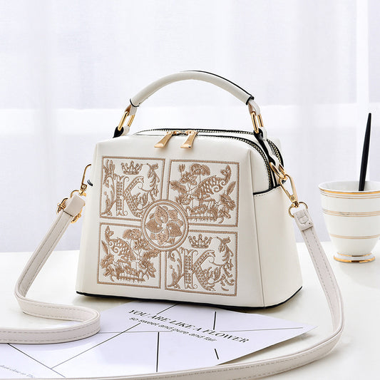 Women's Shoulder Bag Cross-body Embroidery Beige