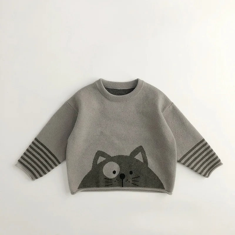 Kids' Sweater Baby Boy And Girl Pullover Base Knitwear Cat