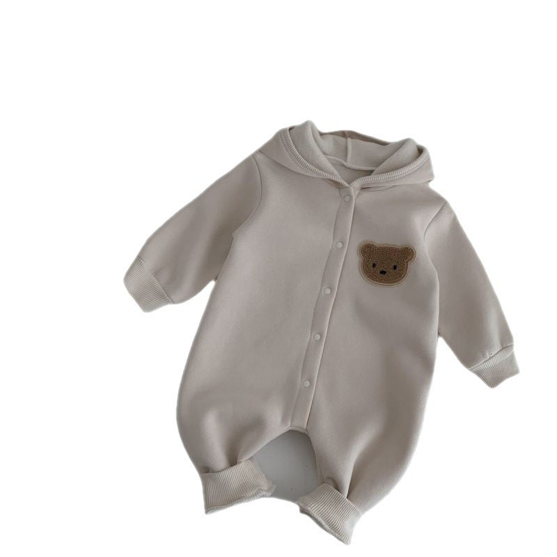 Jumpsuit Coat Male And Female Baby Fleece-lined Cartoon Bear