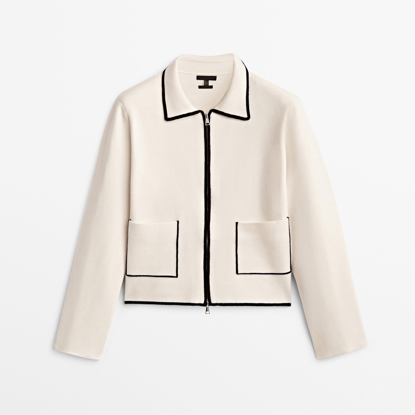 Women's Casual Style Patchwork Seam Jacket Off white