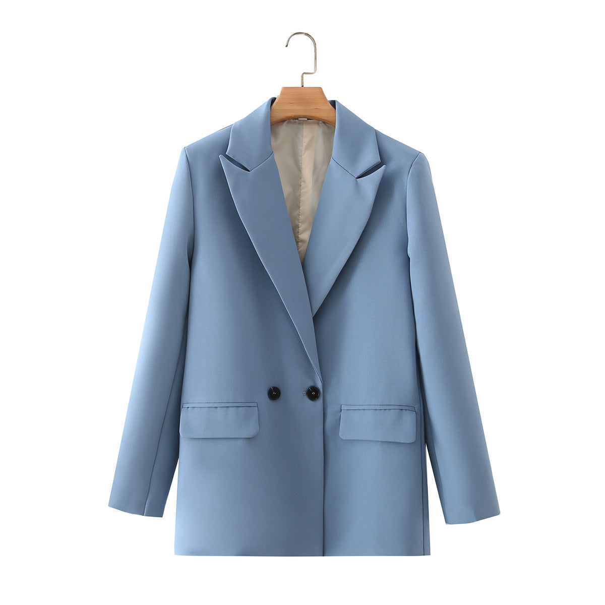 Women's Multicolor Double Breasted Suit Coat Suit Haze Blue