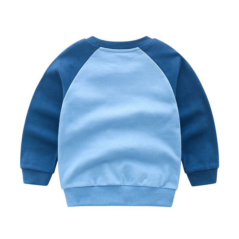 Fashion Boy Cartoon Long-sleeved Cotton Top