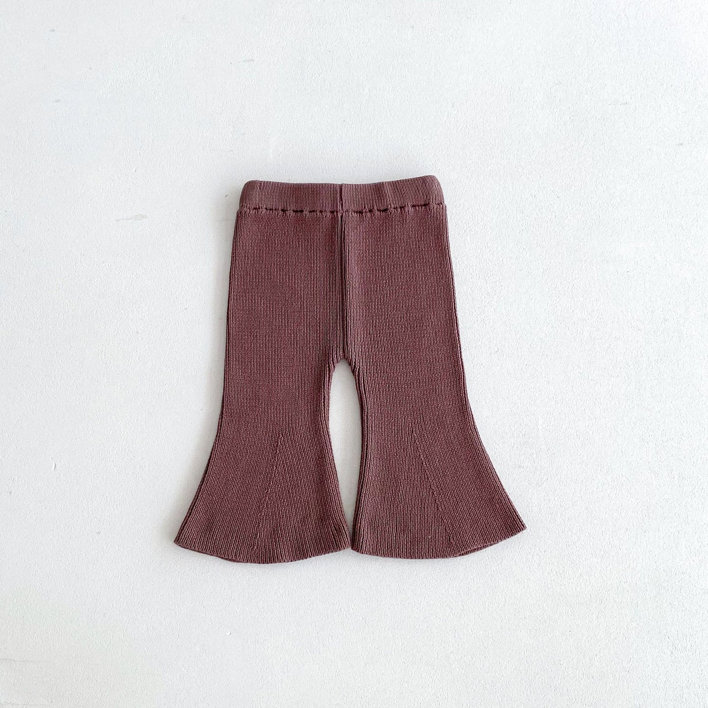 Baby Girl Bell-bottom Pants Two-piece Set Brown Trousers