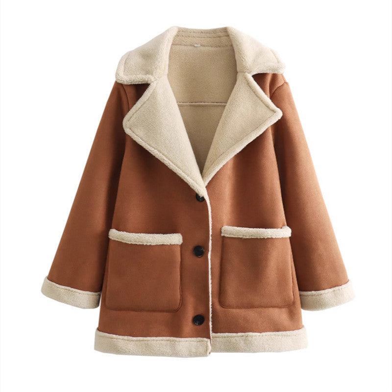 Women's Baggy Double-sided Jacket Camel