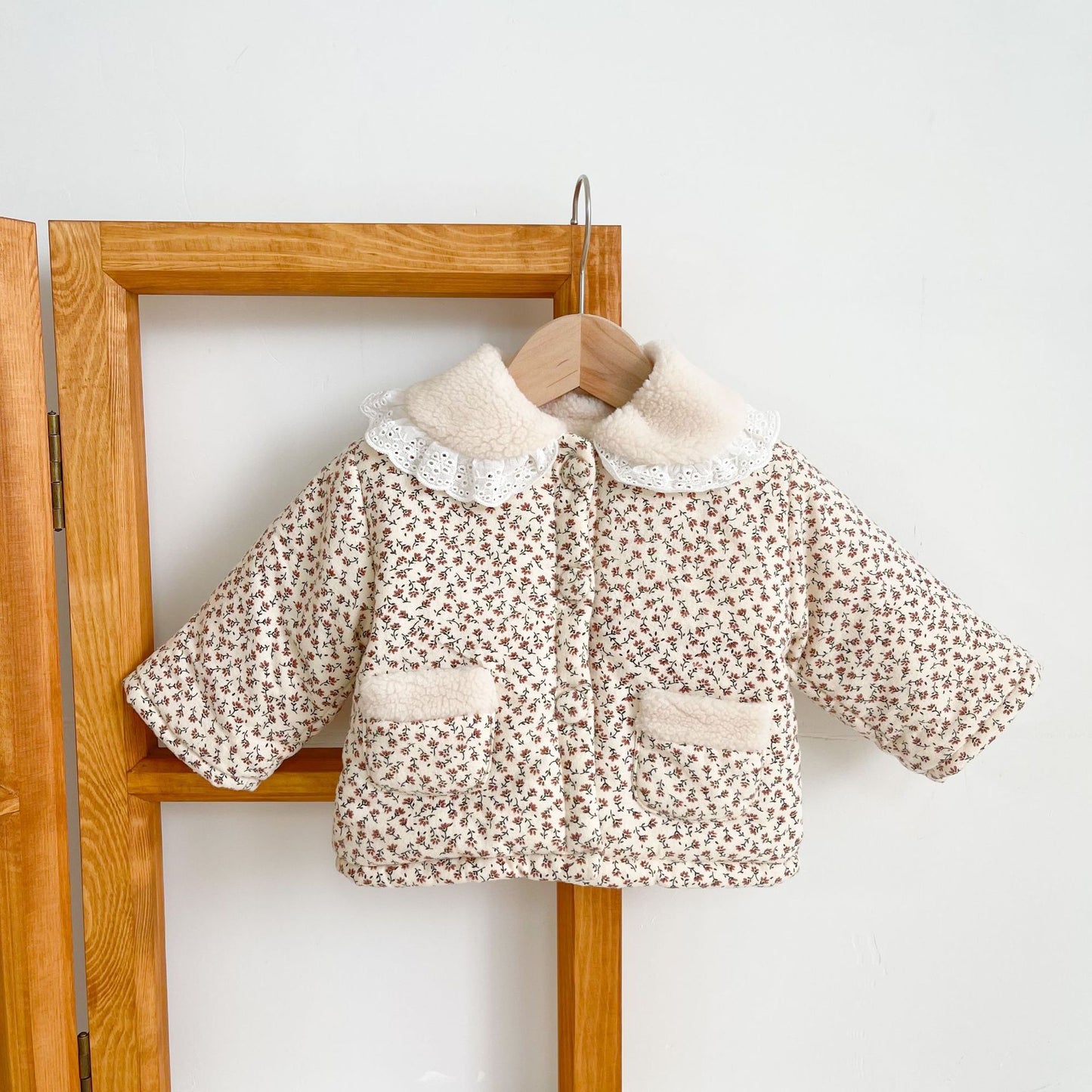 Cotton Jacket Floral Quilted Cotton To Keep Warm And Velvet Baby Girl Floral