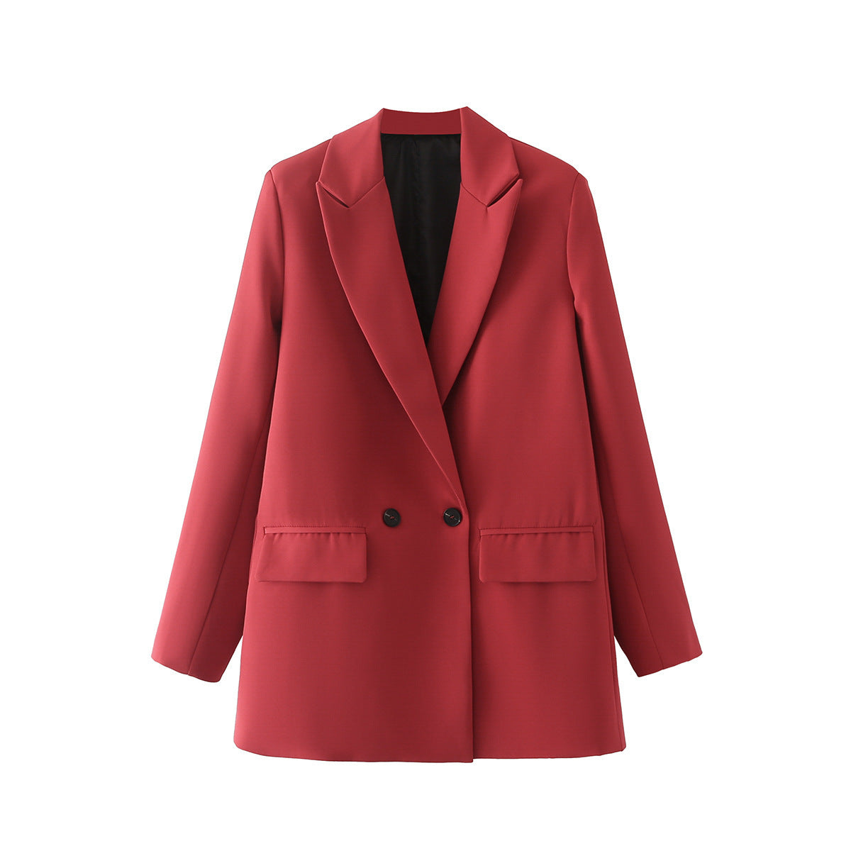 Women's Multicolor Double Breasted Suit Coat Suit Tomato Red