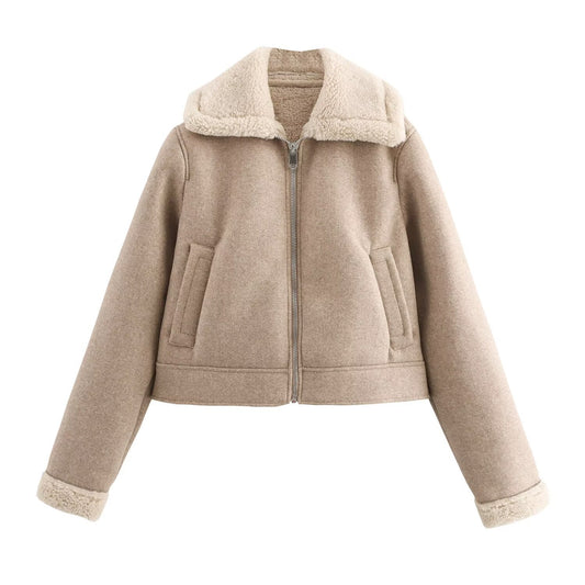 Women's Woolen Double-sided Jacket Camel